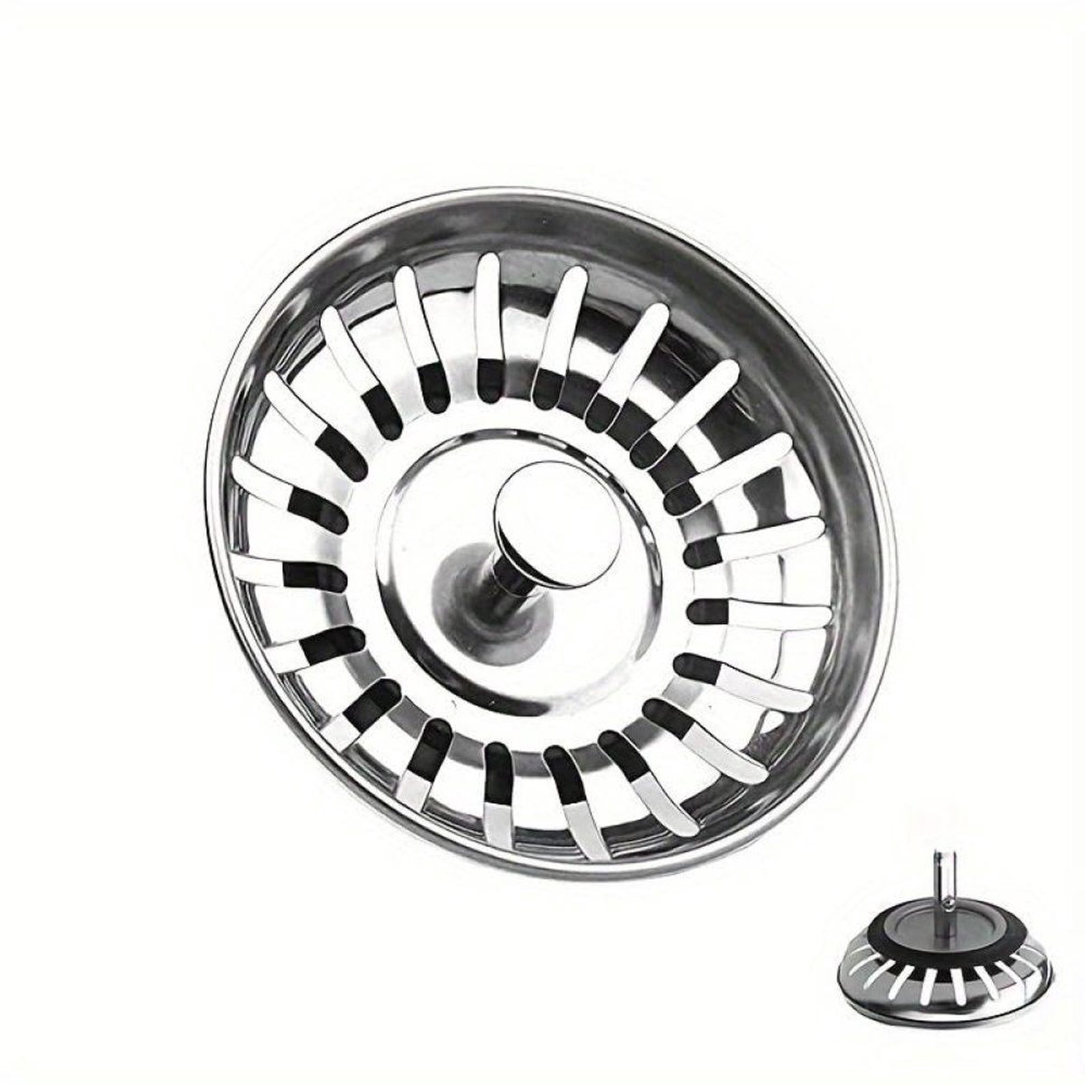 carmdering - Gootsteenfilters - Afvoerfilter - Keukenfilter - 2 stuks, RVS 304, 78mm, rubberen afdichting, eenvoudig te reinigen - Voor keuken & badkamer - Roestvrij & duurzaam
