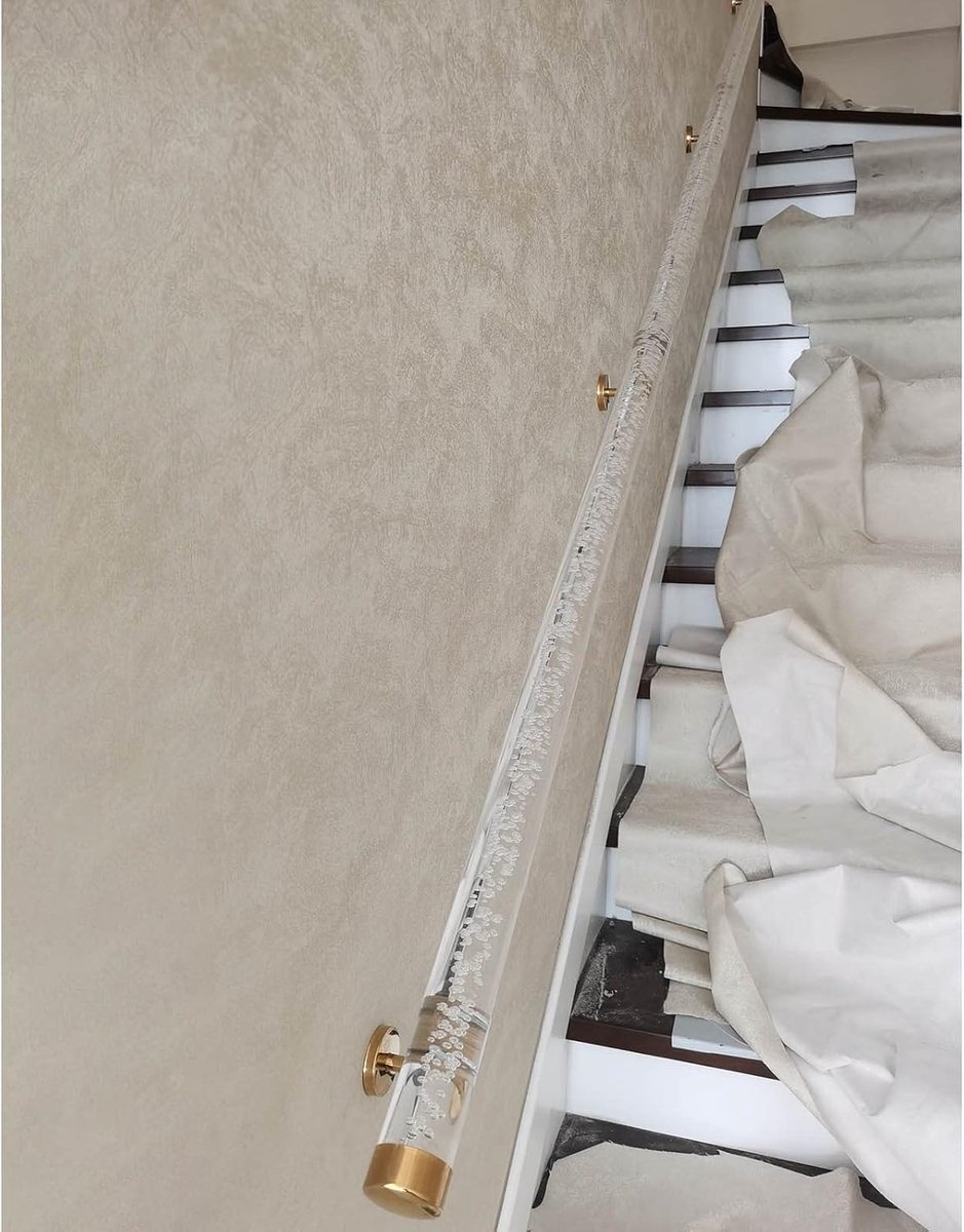 Antislip trapsteun - Veiligheidsreling - Veilig traplopen - Acryl met coating - Tot 6 meter - Transparant