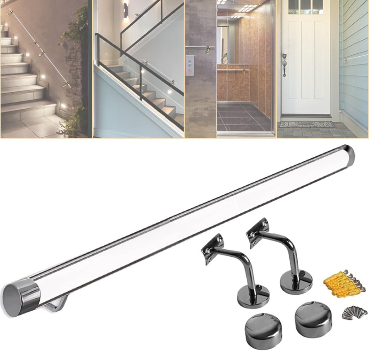 Acryl Trapleuning - Veiligheidsrail - Trap Lopen - Verstelbare Lengte - Tot 6 meter - Transparant