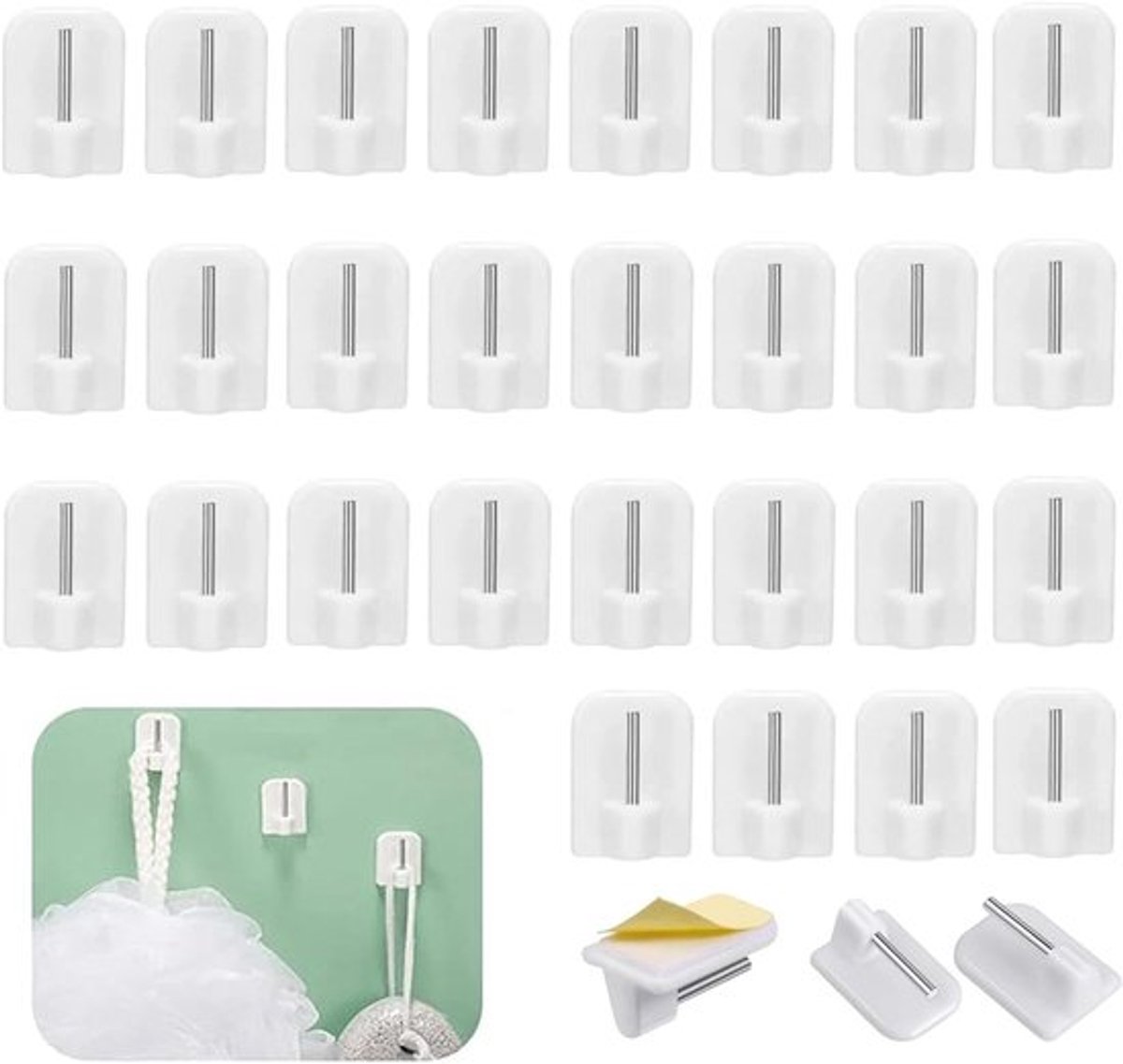 Plastic gordijnhaakjes pack van 30 Allecto Plus