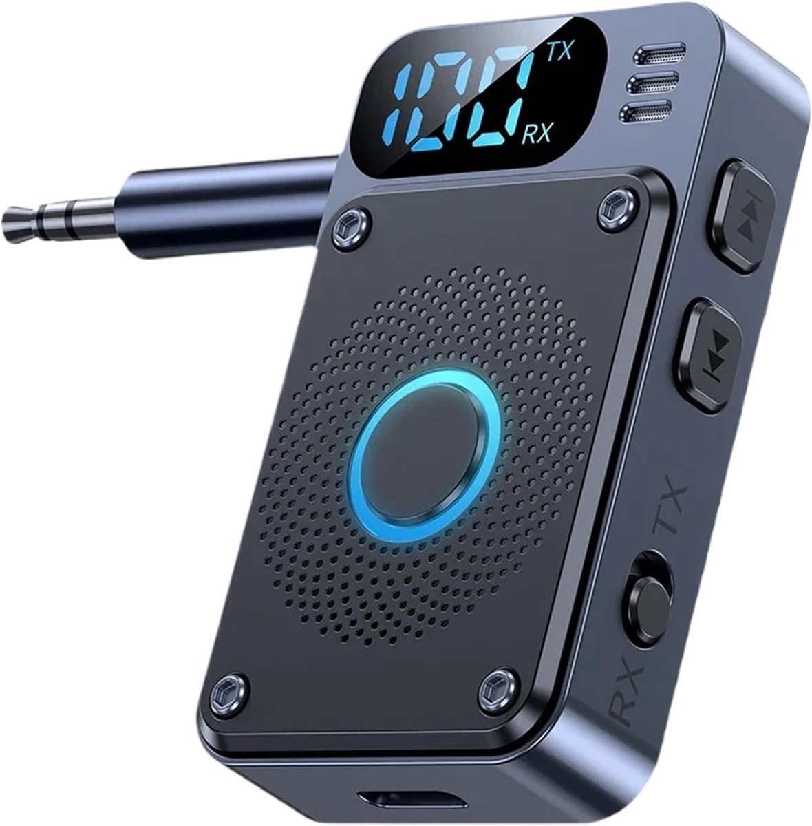 Draadloze Audio Zender - Muziek Ontvanger - Auto Muziek Streamen - Digitaal Display - 5.5 x 3.2 x 1.5 cm