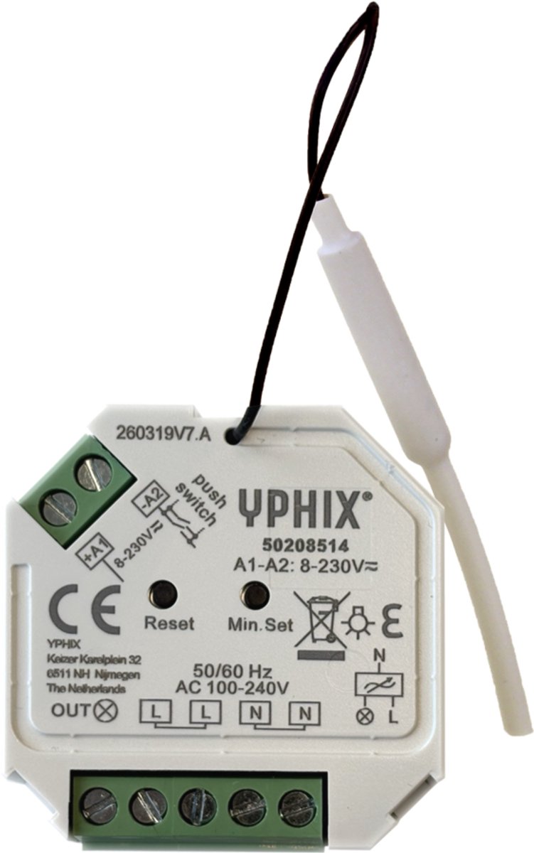 Draadloze LED Dimmer 230V 2,4GHz | Universele Inbouwdimmer | 0-200W | Knippervrij Dimmen