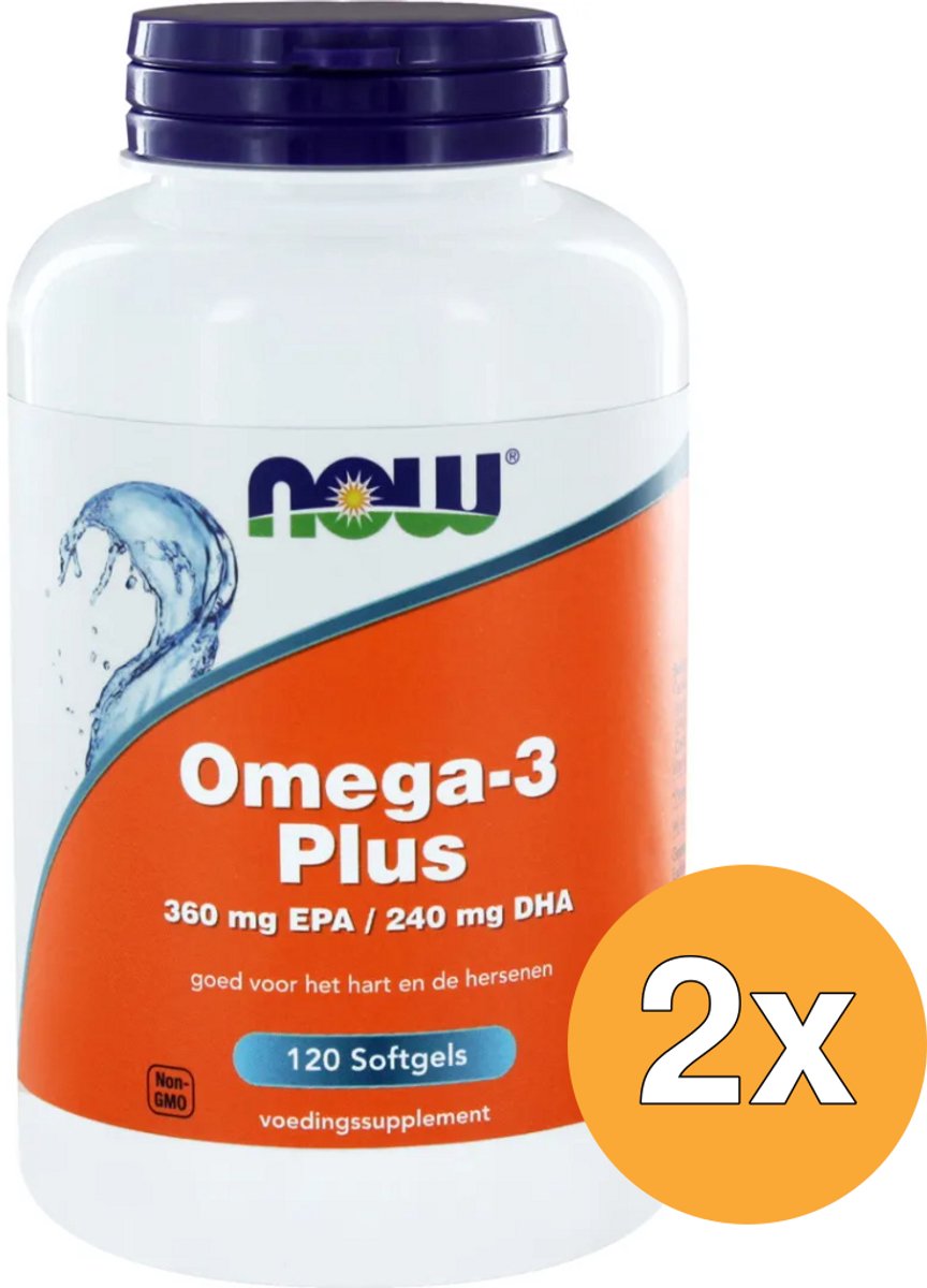2x Now Omega-3 Plus 360 Mg Epa 240 Mg Dha (120 softgels)