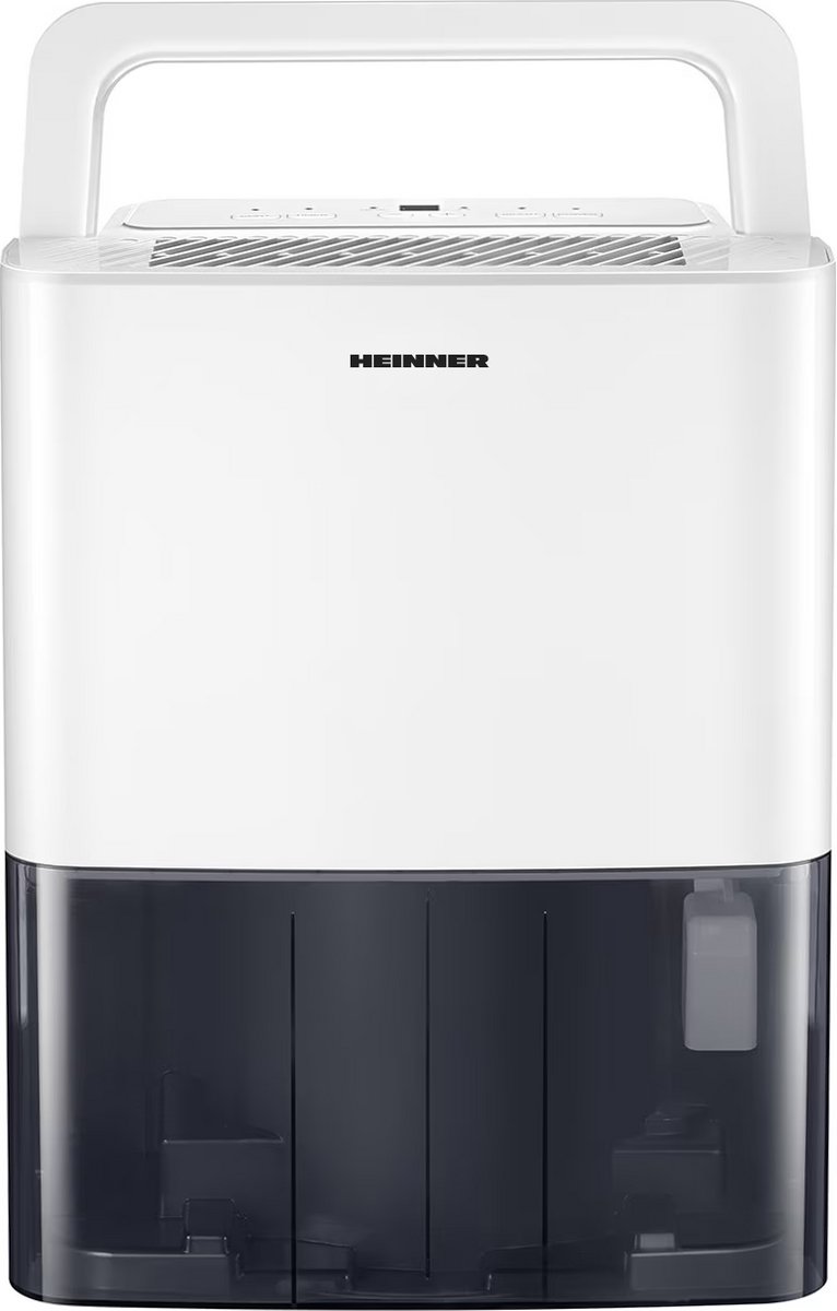 Heinner Luchtontvochtiger – 10 L/24 Uur – 2,1 L Waterreservoir – LED-display – Stille Modus – 24 Uurs Timer – Auto Restart – Auto Defrost – Handgreep – Wit