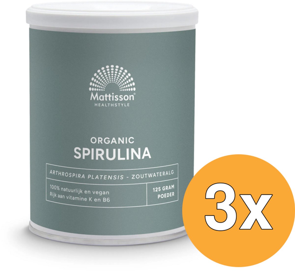 3x Mattisson Spirulina Poeder Bio (125 gr)