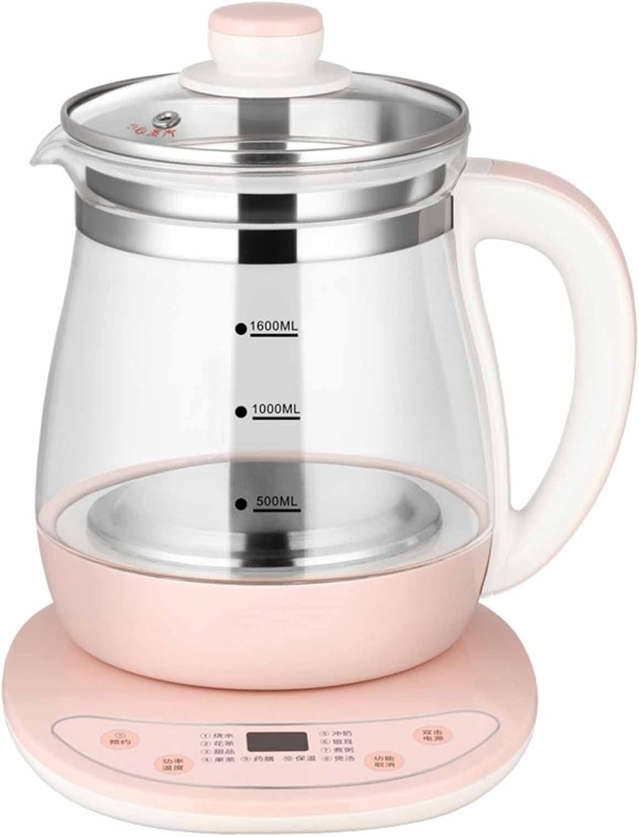 Elektrische Waterkoker Theepot Warmer Thee Zetten Touchscreen Bediening 1.6L Capaciteit Transparant
