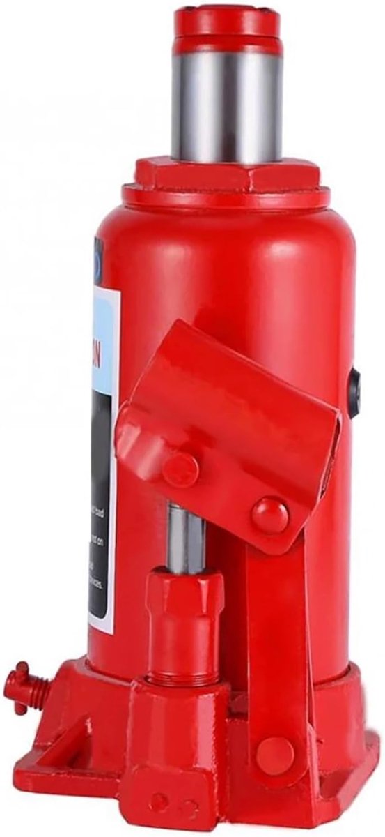 Hydraulische Krik - Fleskrik Auto - Voertuig Onderhoud - Veiligheid Overbelastingsbeveiliging - Tot 10 Ton - Rood