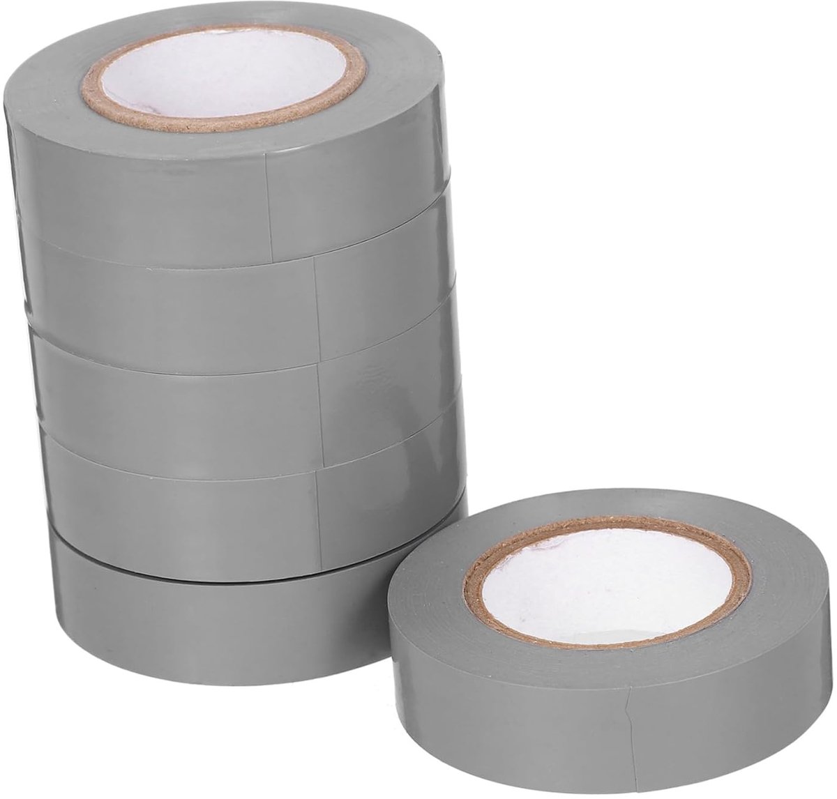 Elektrische Tape - Isolatietape Rollen - Draadwikkeling - Hoge Temperatuur - 6 Rollen - Grijs