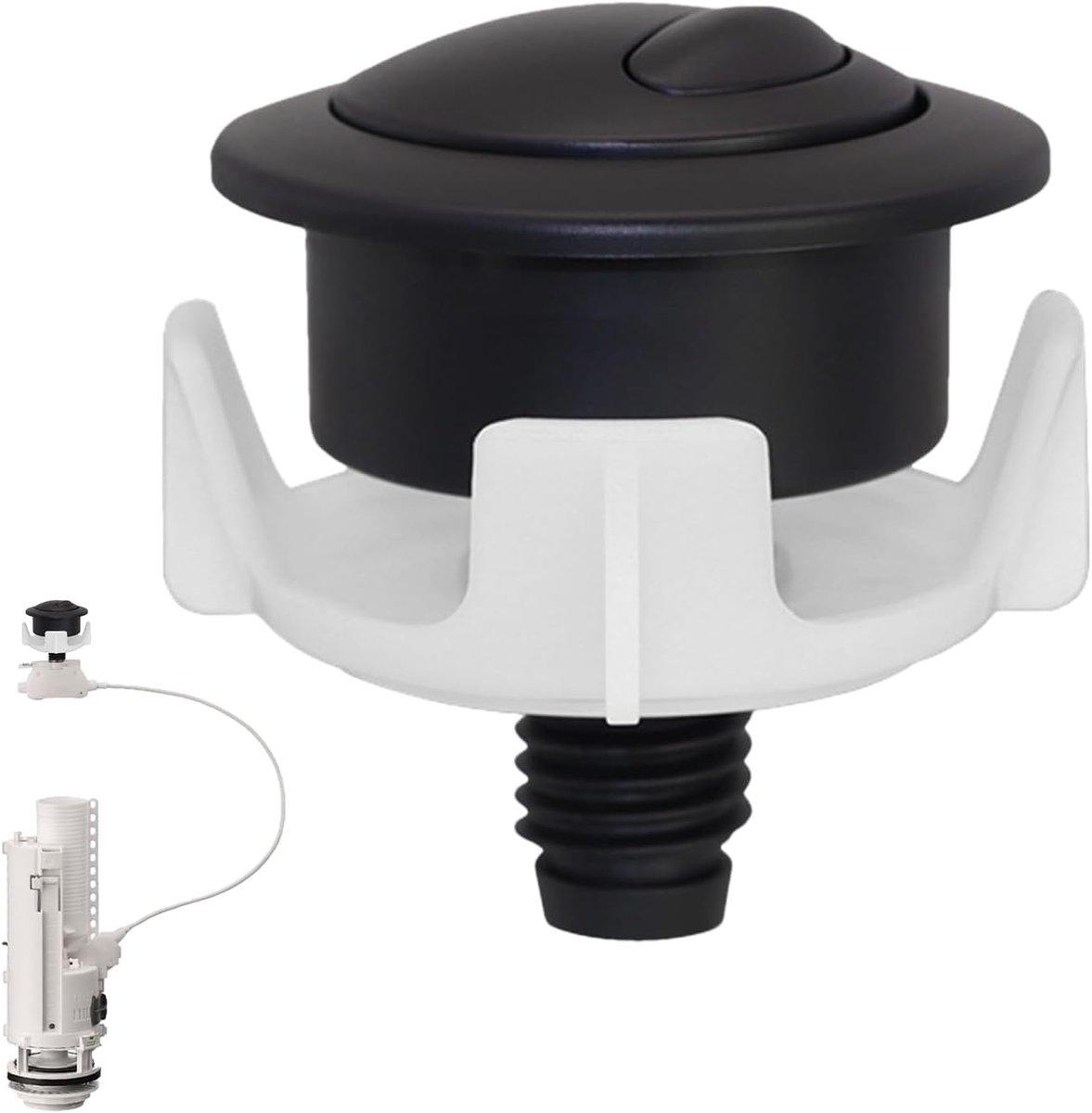 Vervangende Spoelknop - Toilet Onderdeel - Badkamer Reparatie - Dubbele Spoelmodus - 54 x 37 mm - Zwart