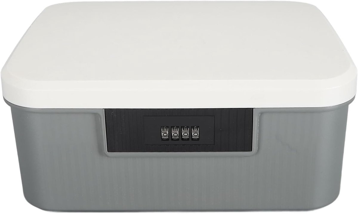 Afsluitbare Opbergdoos - Combinatiekluis Documenten - Waardevolle Spullen Nizen - Dubbellaags Combinatieslot - 9 Liter Capaciteit - Grijs