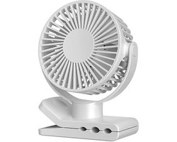 Air & Flow Mini Ventilator - Krachtige Draadloze Fan op Batterijen - USB-C Oplaadbare Ventilator - Draadloos & Oplaadbaar - voor Bureau, Auto, of naast je bed - Wit