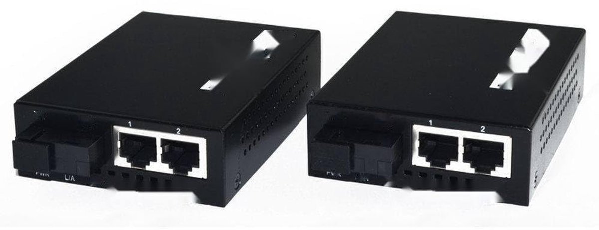 Netwerk Transceivers - Glasvezel Schakelaar - Netwerk Uitbreiding - Single Mode Glasvezel - 100M RJ45 - Zilver