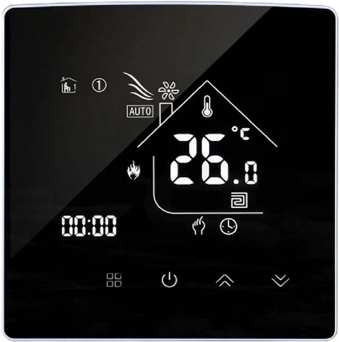 Slimme Thermostaat - Temperatuurregelaar - Verwarming Instellen - Microcomputer Controle - 86 x 86 cm - Zwart