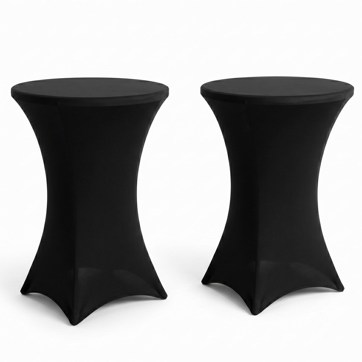 IvoQ Statafelrok Zwart - Set van 2 - ∅ 80x110 cm - Extra Dikke Statafelhoes - Luxe Stretch Tafelrok - Kreukvrij