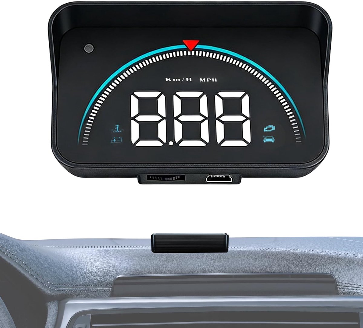 Digitale Snelheidsmeter - Auto Display - Veilig Rijden - Automatische Helderheid - 2.6x5.3x9cm - Zwart