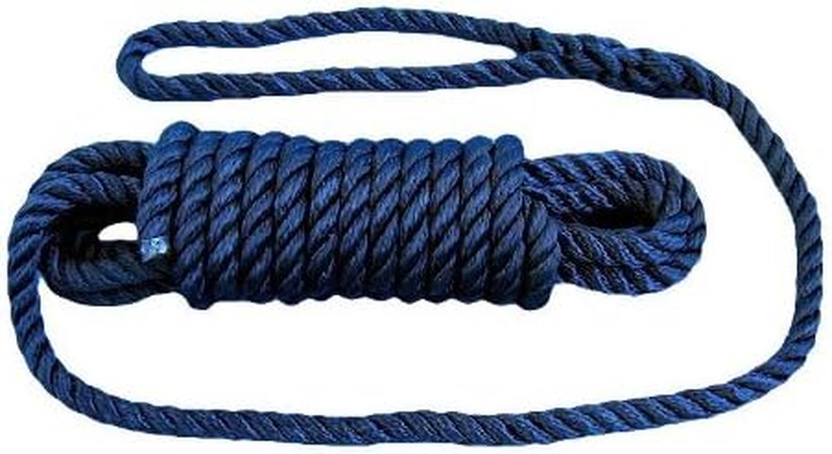 Aanmeerlijn Boot - Touw voor Boot - Veilig Aanmeren - Sterk Materiaal - 6 Meter - Marineblauw