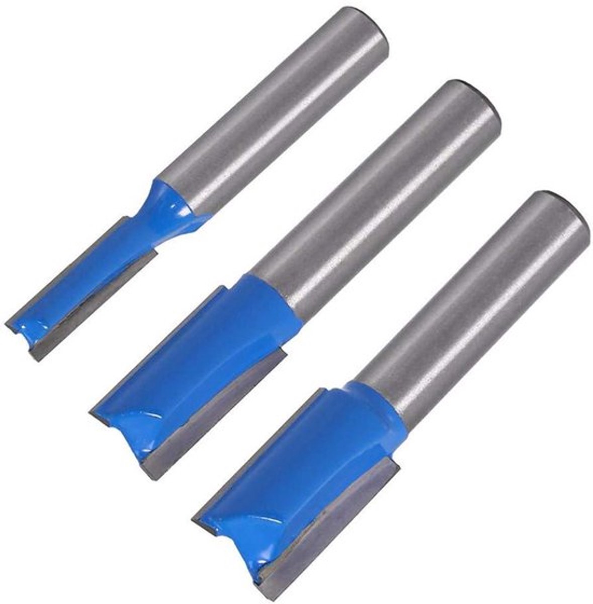 Set van 7 stuks groeffrees - Frees Routerbits 8 mm schacht - Rechte snit