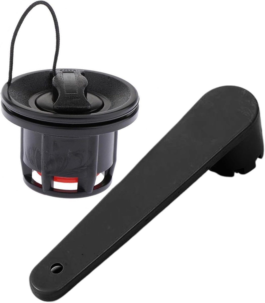 Boot Luchtventiel - Vervangingsventiel Kajak - Waterpret Verbeteren - Dubbel Afsluitingssysteem - 6.3 x 3.9 cm - Zwart