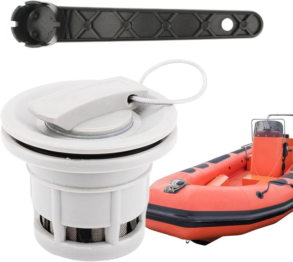 Vervangende luchtstop - Ventiel dop - Watersport onderhoud - Waterdichte dubbele afdichting - 14.6 x 7.6 x 6.3 cm - Zwart