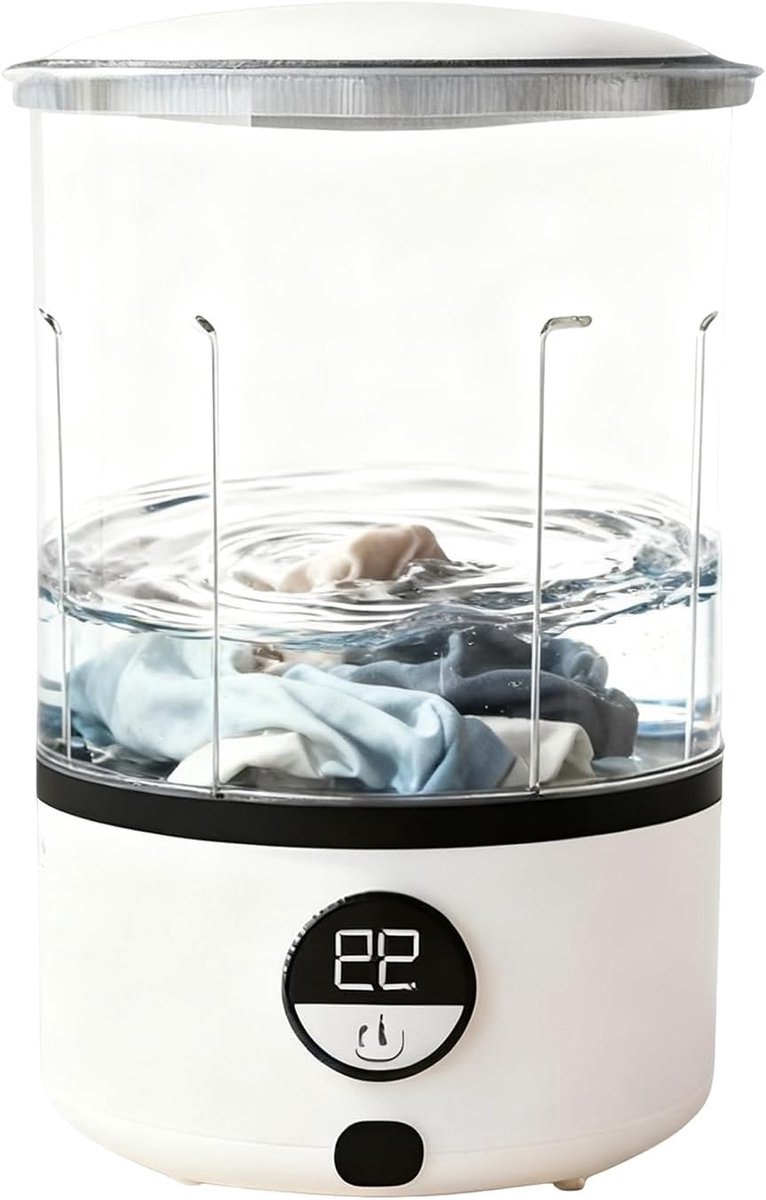 Draagbare Wasunit Mini Wasmachine Reizen Kamperen Draadloos Energiezuinig 1.5 Liter Wit