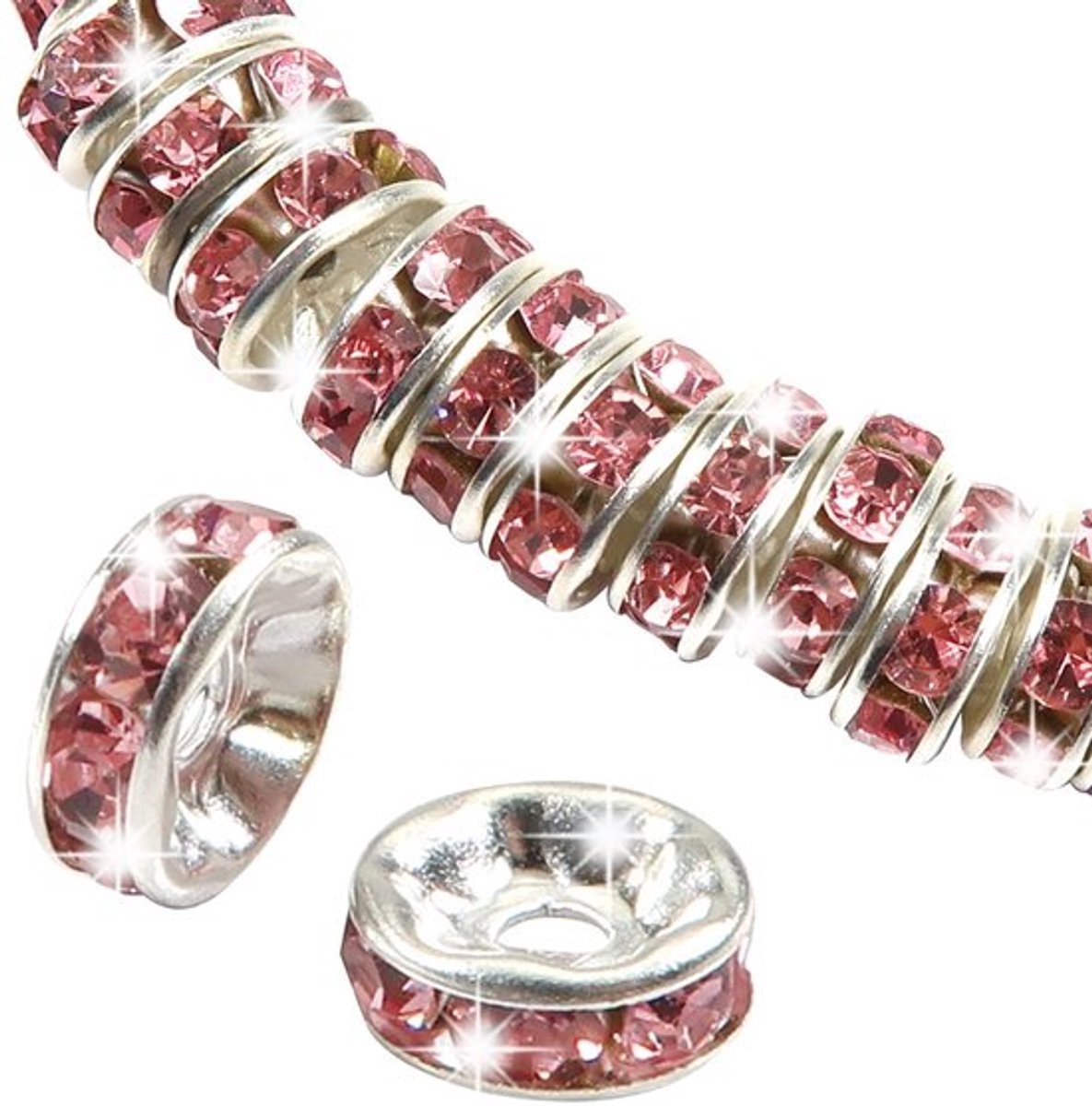 Vt products - Strass Spacer Kralen - 100 Stuks - Glinsterende Kralen voor Sieraden