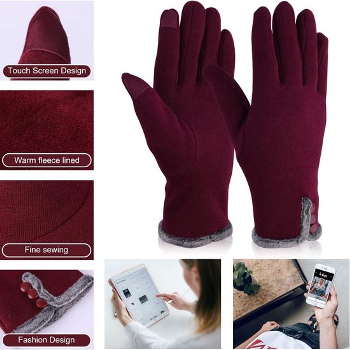 Touchscreenvingerpunten bij winter handschoenen Allecto Plus