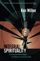 Boekomslag van Integral Spirituality van Ken Wilber, met een abstract ontwerp van stralen en een symbool.