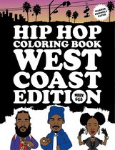 Hip Hop Kleurboek West Coast Editie met cartoonfiguren van drie artiesten.