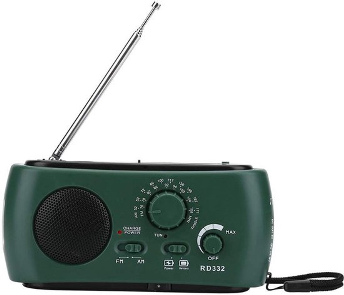 Dailygoody OmGoods - Solar handslinger met AM/FM-radio en noodoproep