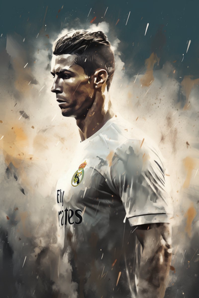 Cristiano Ronaldo Poster - Real Madrid - Ronaldo Abstract - Voetbal - Wanddecoratie - posters - formaat 30x40cm - XS739