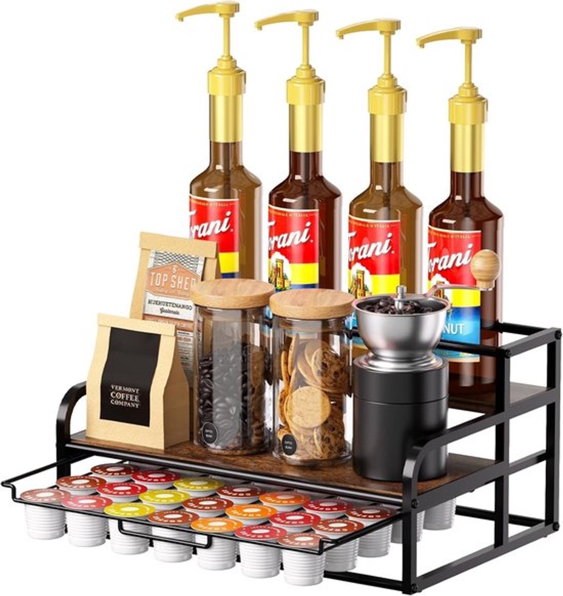 NTHProducts - Coffee Station Organizer - 3-Tier Koffiesiroop Rek