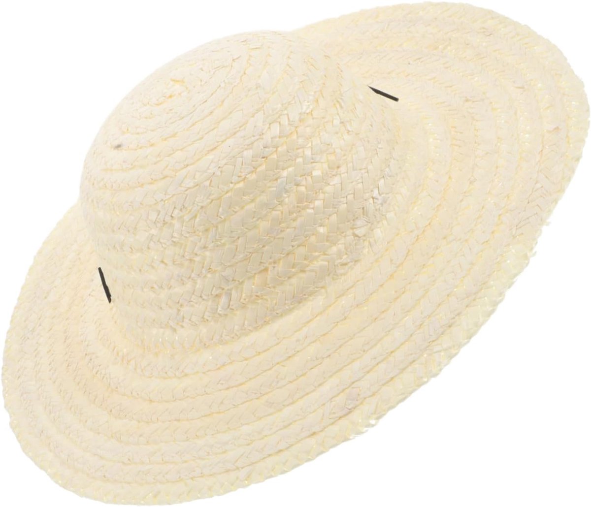 Kinder Zonnehoed - Strohoed Meisjes - Buiten Spelen - UV Bescherming Ogen - 52-56 cm Hoofdomtrek - Natuurlijk Beige