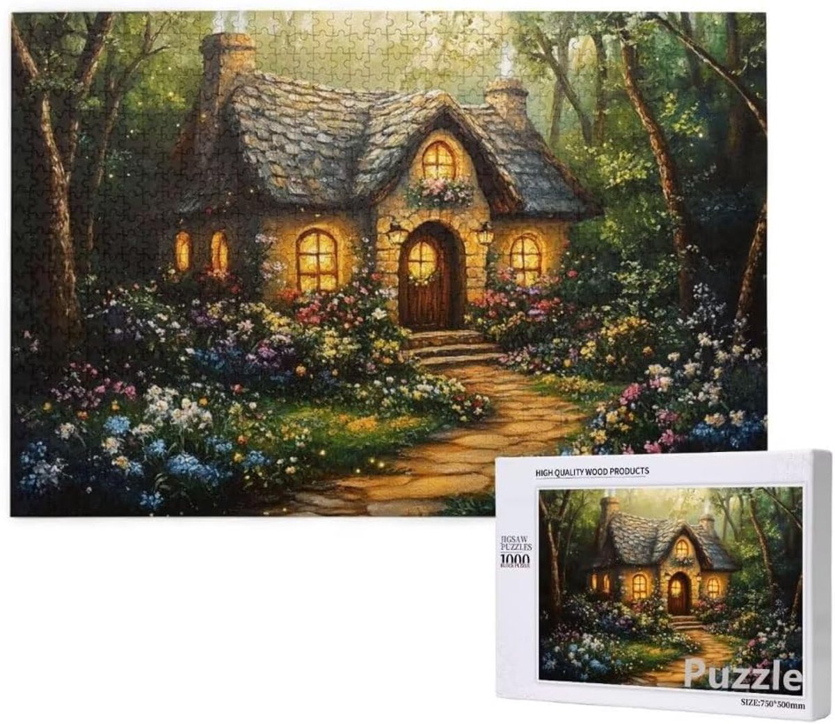 Grote Puzzel - 3000 Stukjes - Ontspanning Thuis - Uniek Gesneden Stukjes - 122 x 81 cm - Bos Patroon