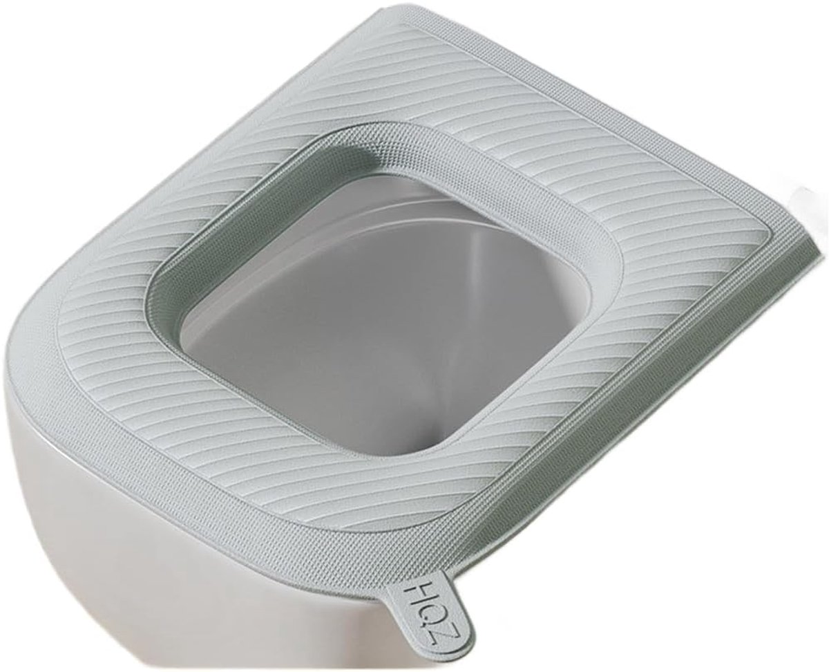 Toiletstoelhoes - Zachte Kussenhoes - Hygiënisch Gebruik - Antislip & Waterdicht - 38x41cm - Grijs