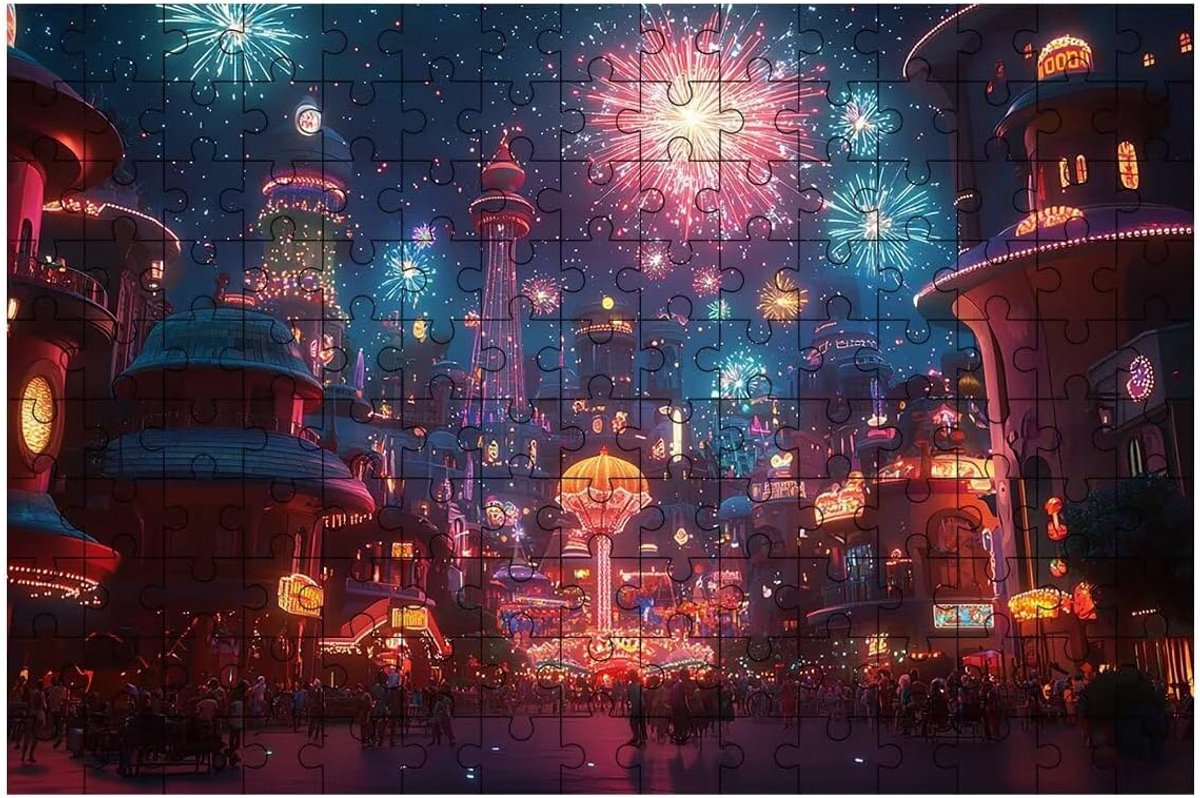 Puzzel 5000 stukjes - Kerstpuzzel Houten - Ontspanning Thuis - Lindehout Materiaal - 156 x 105 cm - Meerkleurig