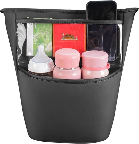 Auto Opbergvak - Autotas Organizer - Auto Interieur Organiseren - Opbergbarrière Tussen Stoelen - 32x27 cm - Zwart