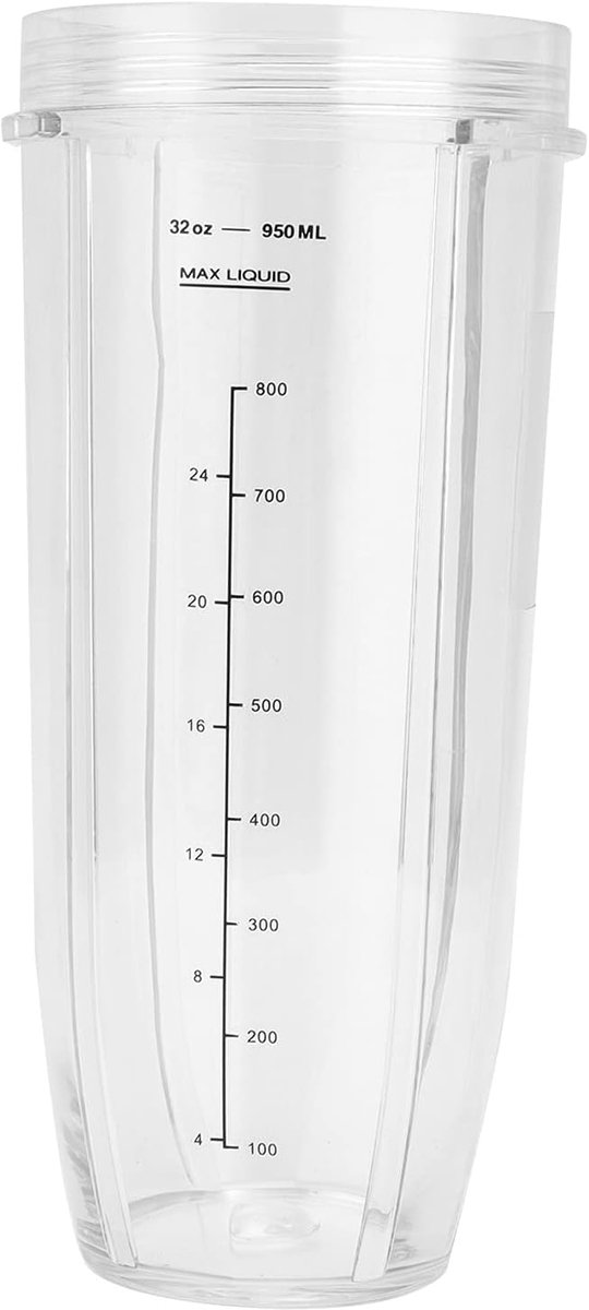 Blender Bekers - Vervangende Cups - Smoothies Maken - Met Afsluitdeksels - 950 ml - Transparant