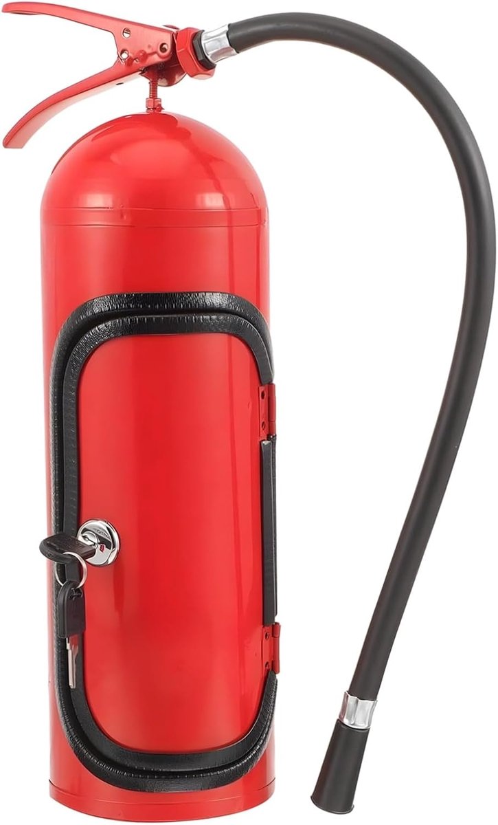 Mini Brandblusser Bar - Drankkast Verbergen - Dranken Opbergen - Uniek Cilinder Ontwerp - 125 cm Breed - Rood