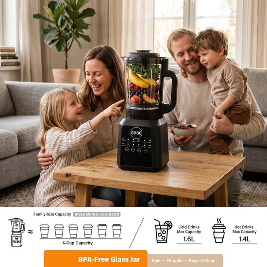 Staande mixer - Soepmaker aanrecht - Warme dranken maken - 12 automatische programma's - 1.7 liter kan - Wit — afbeelding 3