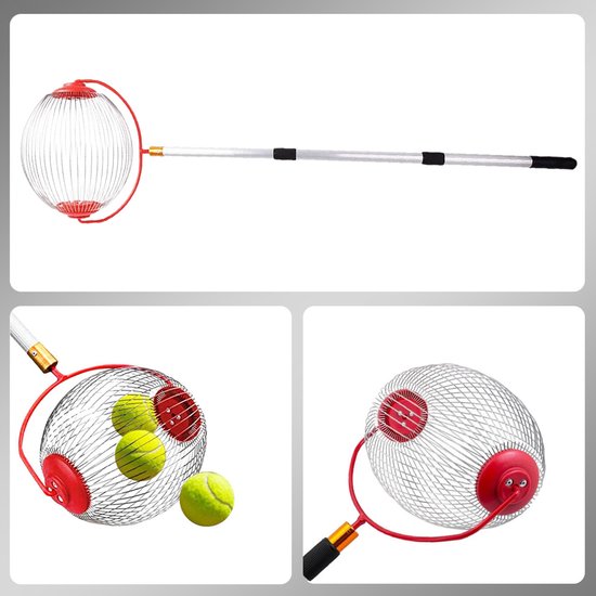 Eikelraper - Fruitverzamelaar - Golfbalverzamelaar - Uitschuifbare Handgreep - Flexibele Roestvrijstalen Draadrollen - Inclusief Opbergtas - Tuingereedschap — afbeelding 3