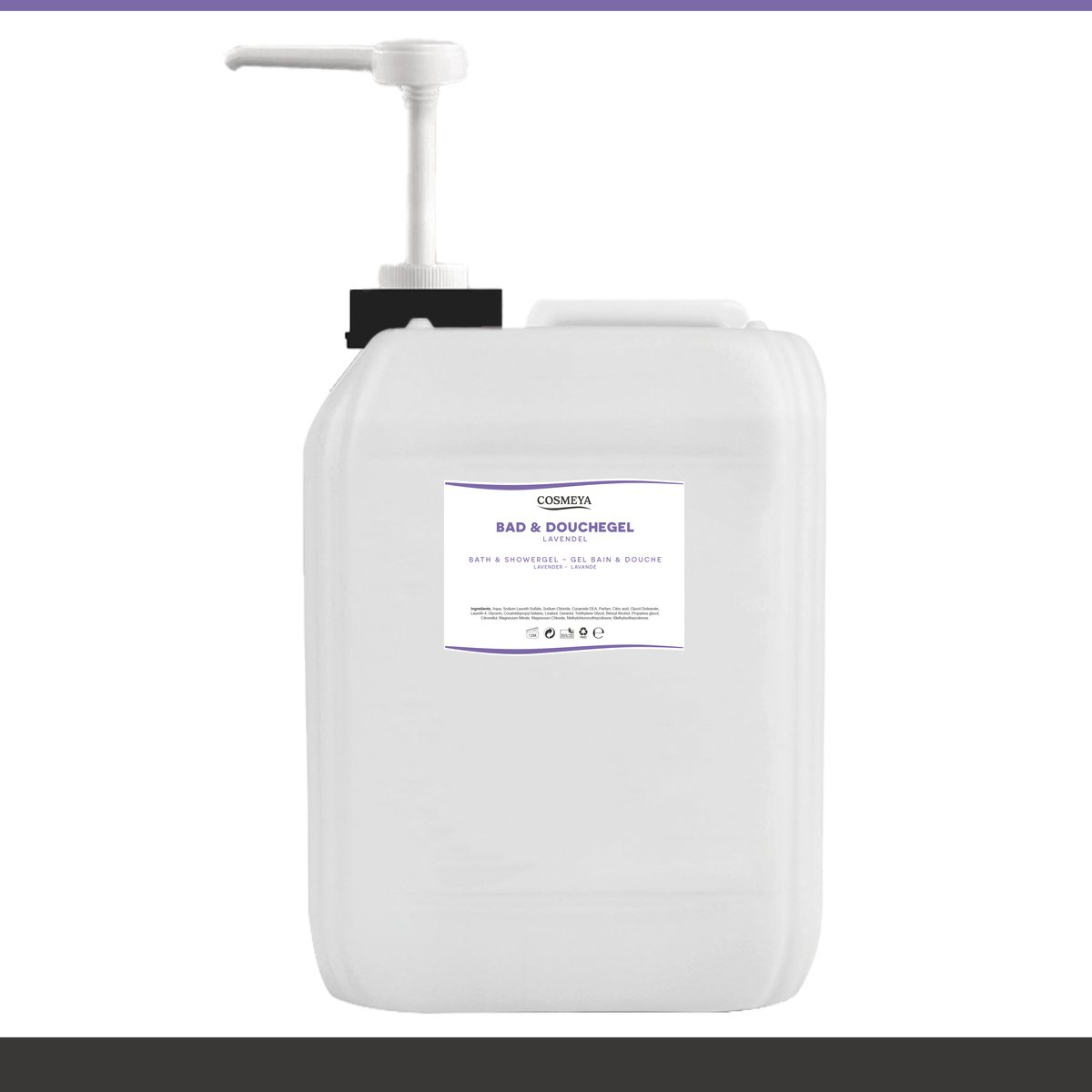 Bad & Douchegel - Lavendel - Paars/Parelmoer - 5 Liter - Met Pomp - Jerrycan - Navulling - Navullen - Mannen - Heren - Dames - Vrouw - Shower gel - Showergel - Douche gel - Shampoo - Jerrycans - Voordeelverpakking - Body wash - Gel douche - Douchgel