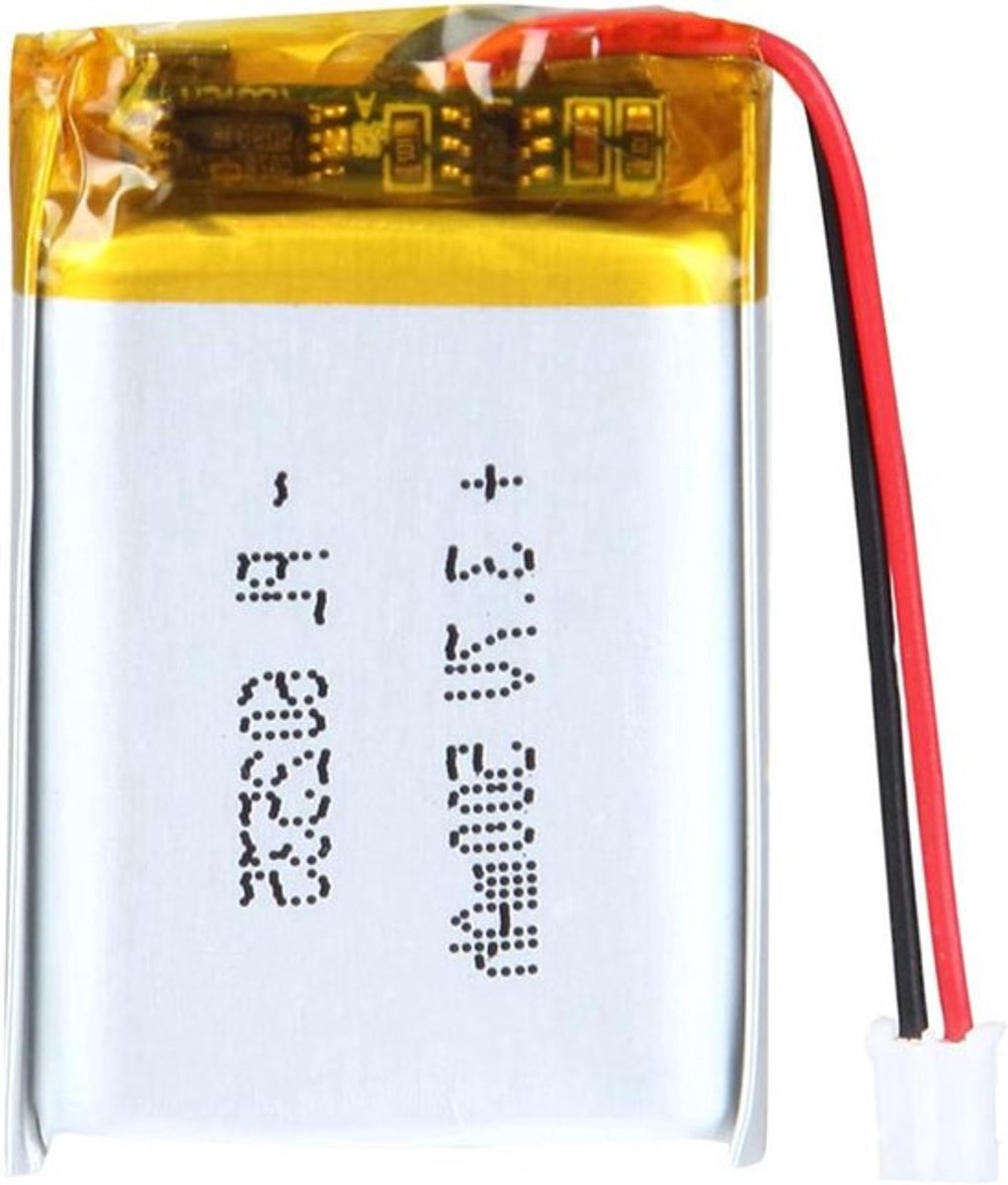 Lithium-polymeer batterij 37v, 500mAh, 2p-ph, 20mm