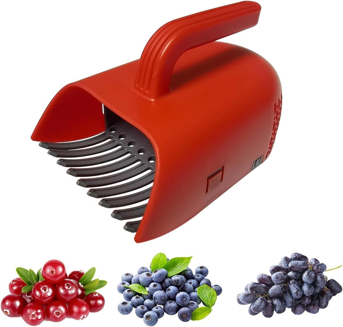 Bessenplukker - Oogstgereedschap Kamille - Fruit Plukken - Polsvriendelijk Handvat - 24.5 x 21.3 x 15.7 cm - Rood