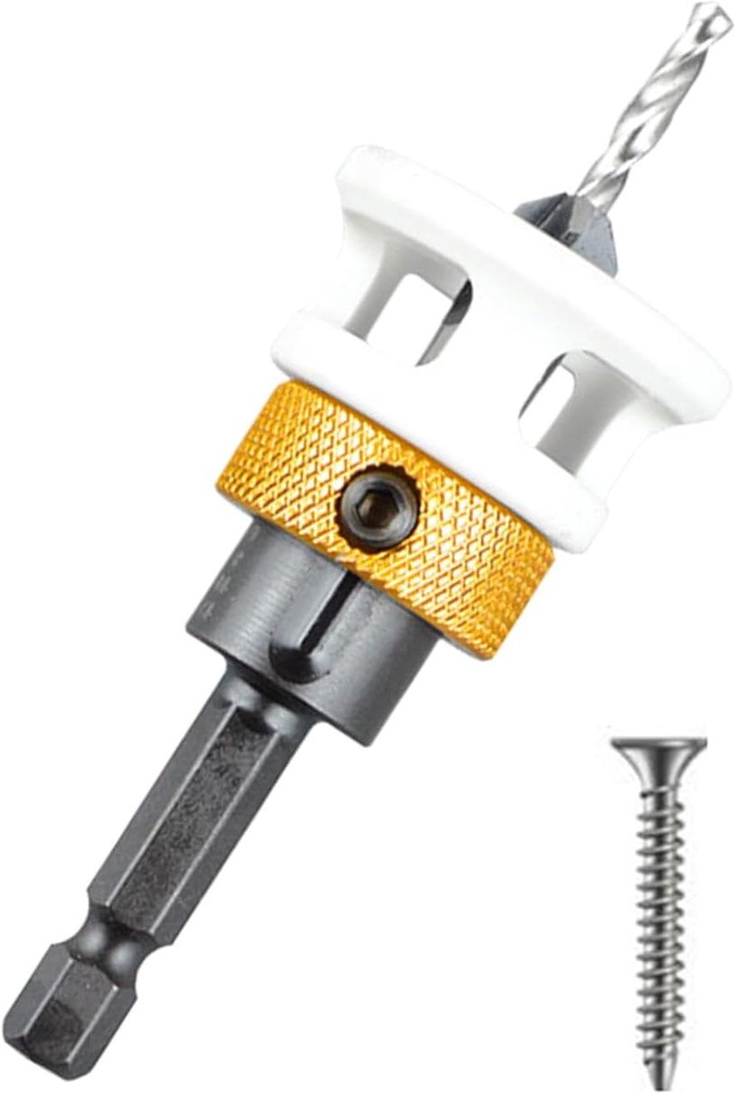 Verzinkboorset - Houtborenset Conisch - Houtbewerking Projecten - Verstelbare Dieptecontrole - 5-35 mm - Zilver