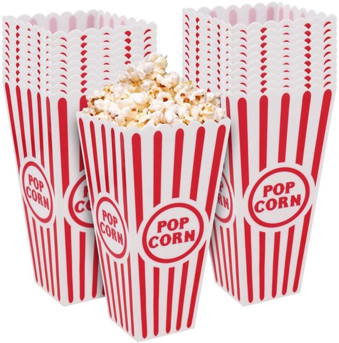 SVGCommerce - Retro Popcorndos Set - Verjaardagsfeestjes - 20 Stuks - Filmavond