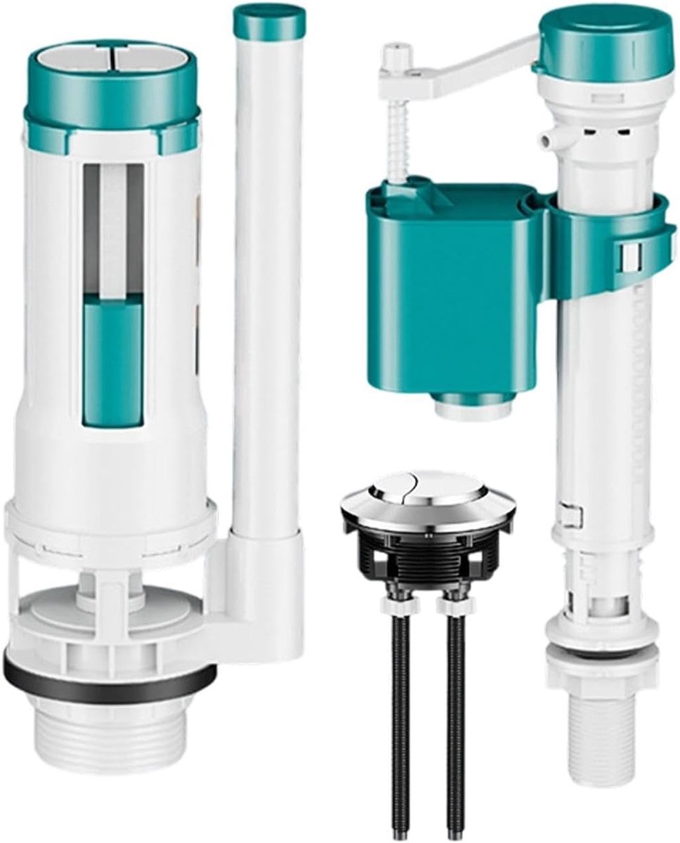 Toiletreparatieset - Spoelonderdelen - Waterstroom regelen - Verstelbare onderdelen - 20-27 cm verstelbaar - Blauw wit