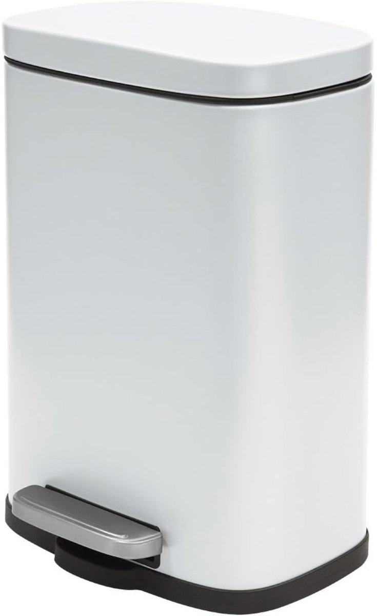 SP® Prullenbak - Prullenbak 5 Liter - Afvalbak&Prullenbakken - Mat Wit - 18cm x 18cm x 30cm