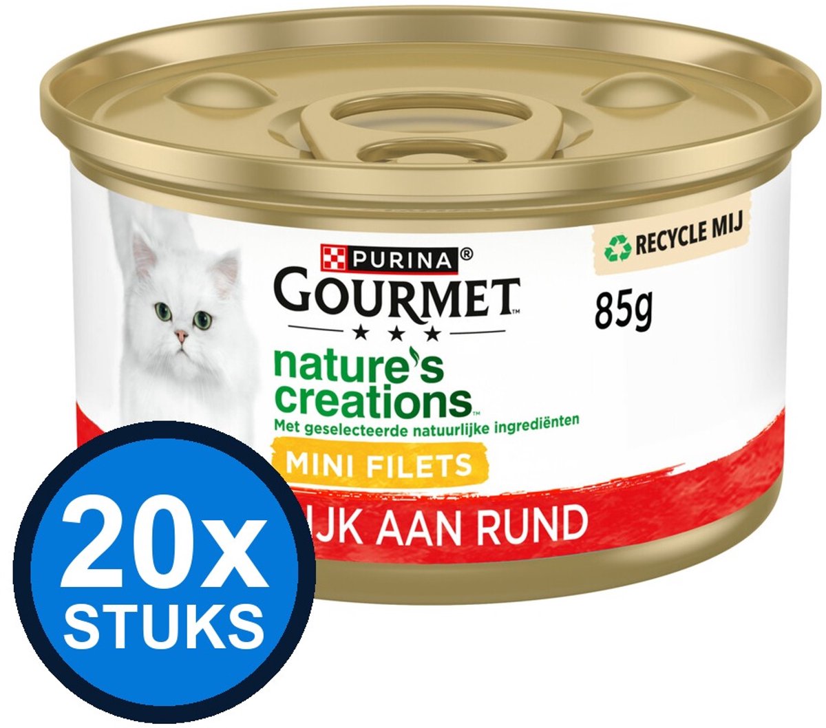 Gourmet Gourmet - Nature's Creations Mini Filets Rund - Kattenvoer Natvoer - 85g