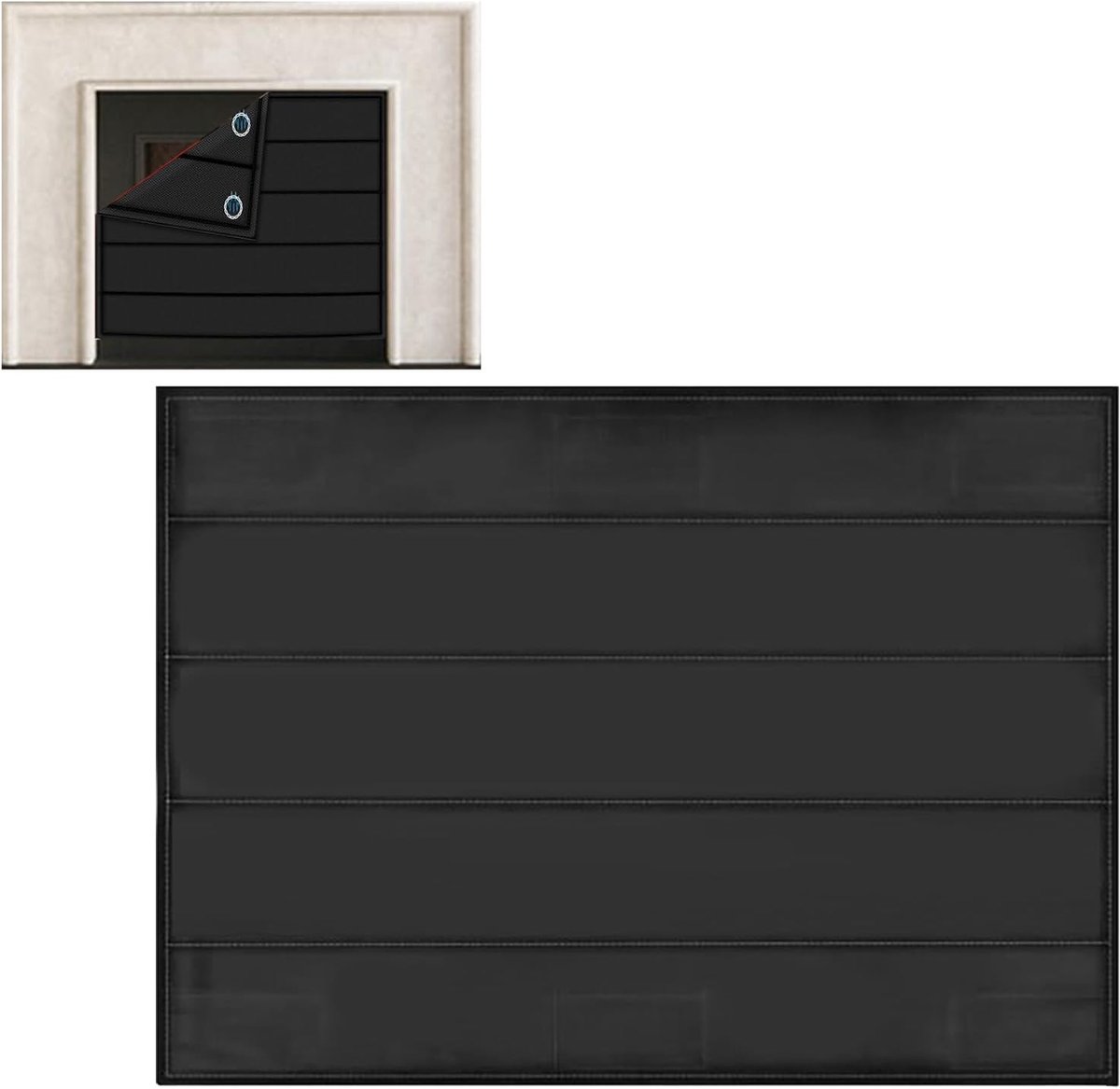 Magnetische Haarddeken - Trekbarrière Deken - Energie Besparen - 12 Sterke Magneten - 99x81cm - Zwart
