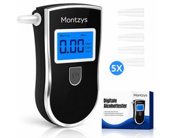 Montzys® Digitale Alcoholtester - Alcoholtesters - Alcohol Tester met LCD Scherm - Blaastest & Alcoholmeter - Geschikt voor o.a. Nederland, Frankrijk en België